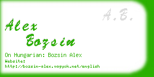 alex bozsin business card